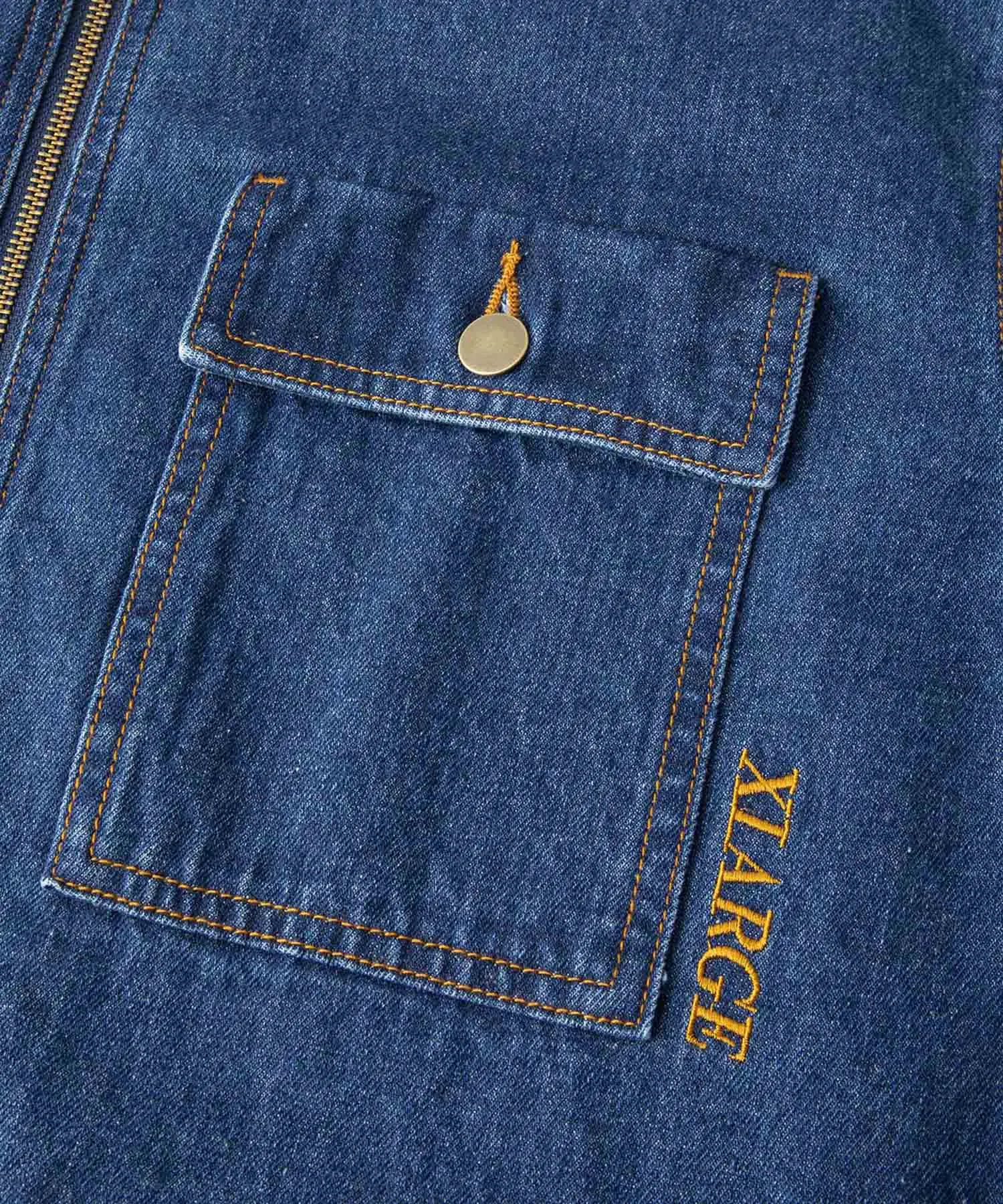 BESTICKTE DENIM-JACKE MIT REIßVERSCHLUSS