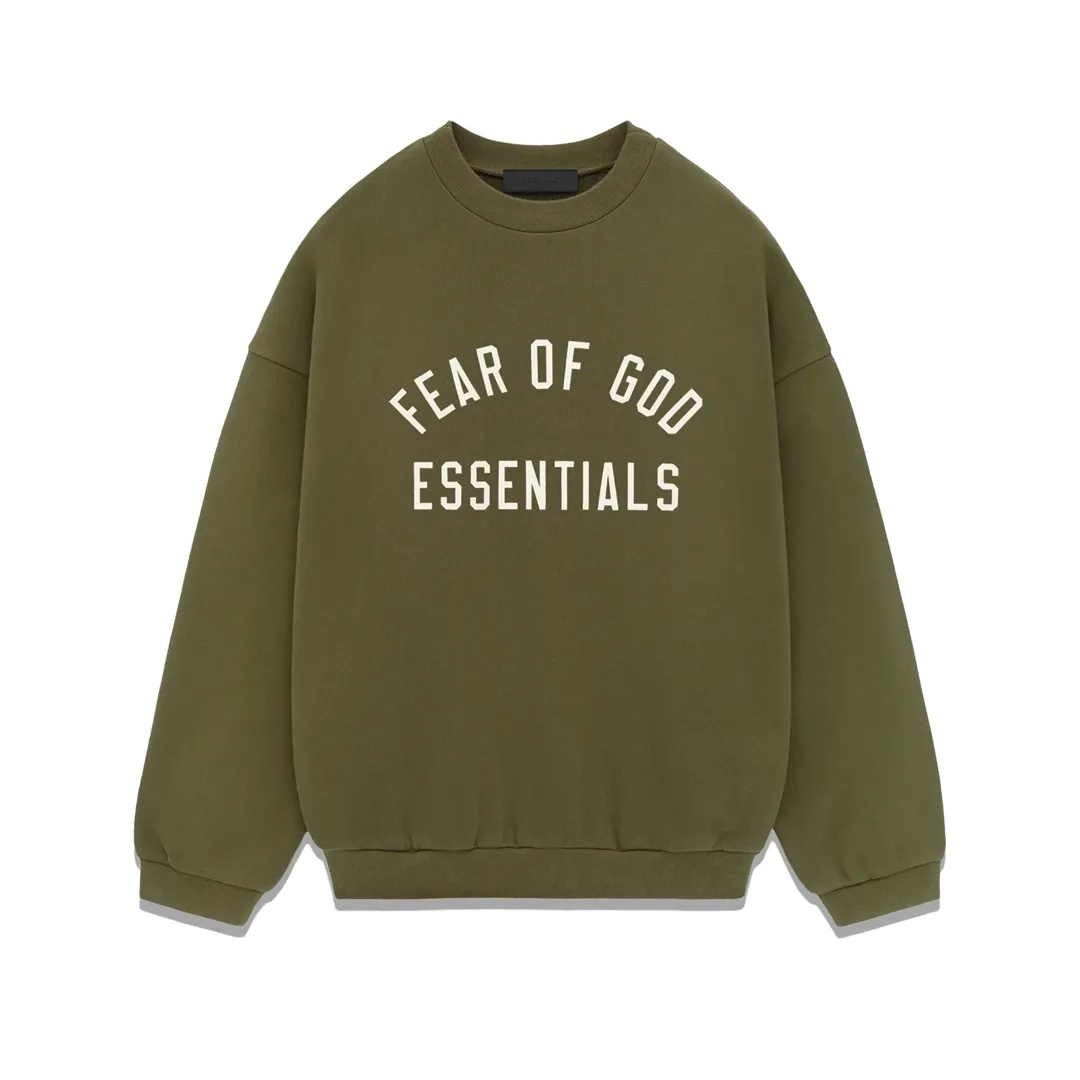 Fear of God Essentials Fleece Crewneck Military