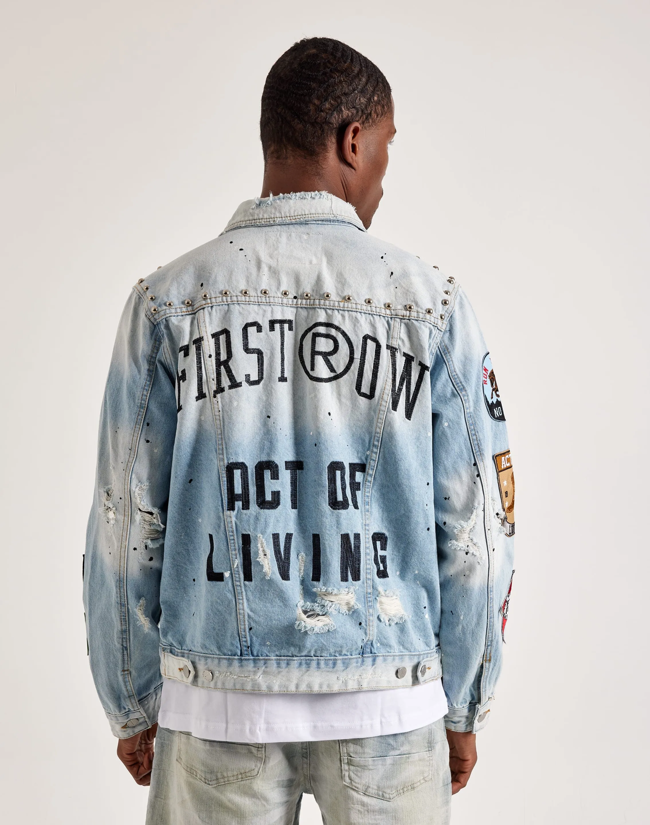 Erste Reihe Gewaschener Denim-Jacke