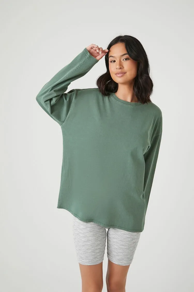 Forever 21 Damen Übergroßes Drop-Sleeve Top Zypresse Forever 21