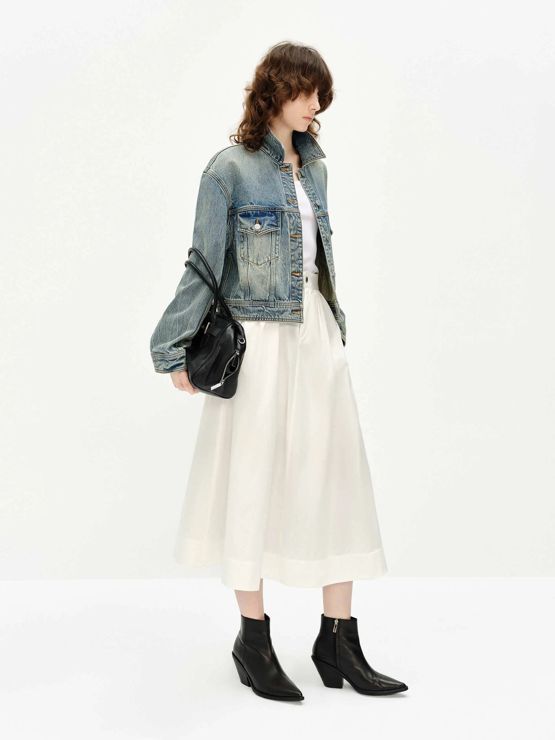 Denim-Jacke mit Fronttasche