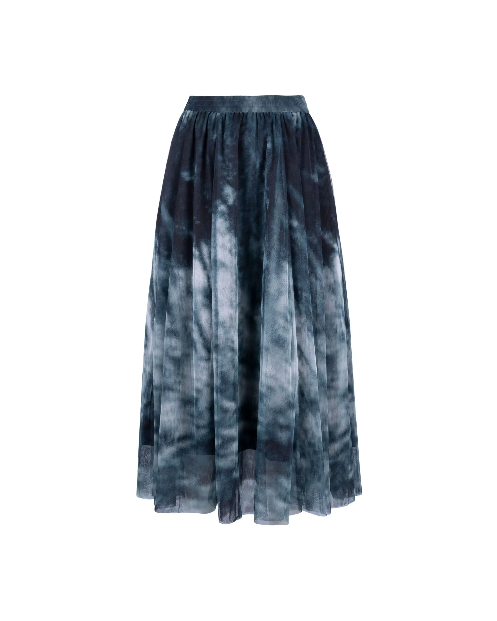 Garden Print Mesh Maxi Flare Rock Kleidung_Atsuro-Tayama