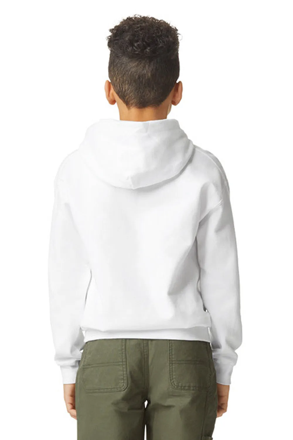 Gildan Youth Softstyle Kapuzenpullover Hoodie mit Kangaroo-Tasche - Weiß