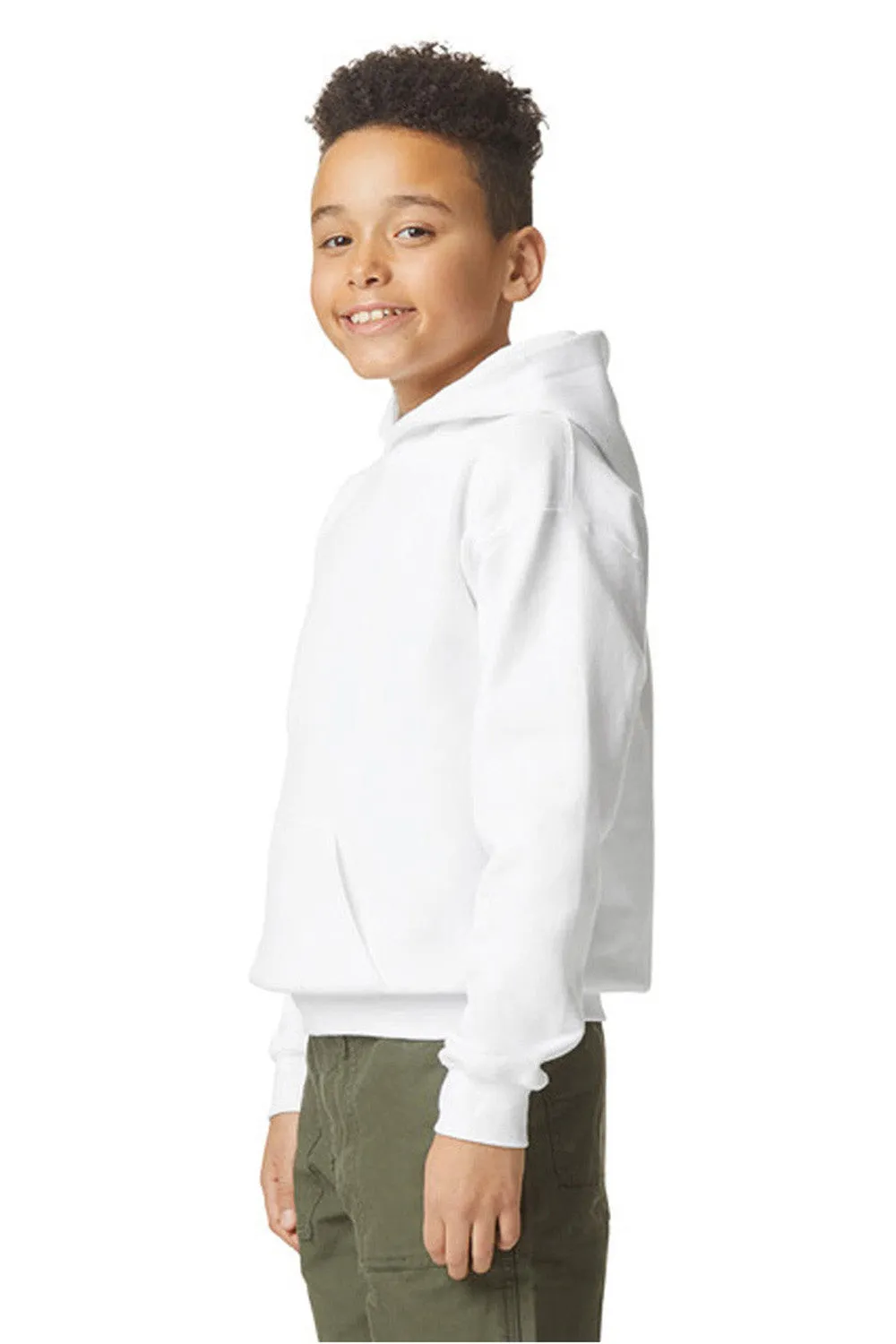 Gildan Youth Softstyle Kapuzenpullover Hoodie mit Kangaroo-Tasche - Weiß