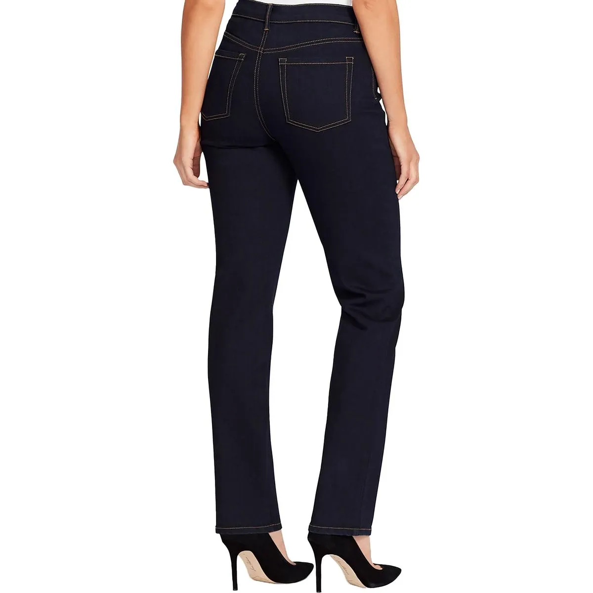 Gloria Vanderbilt Damen Petites High Rise Dunkelblau Gerade Bein Jeans