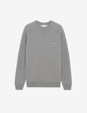 Grau Fuchs Kopf Patch Klassiker Sweatshirt Grau Melange
