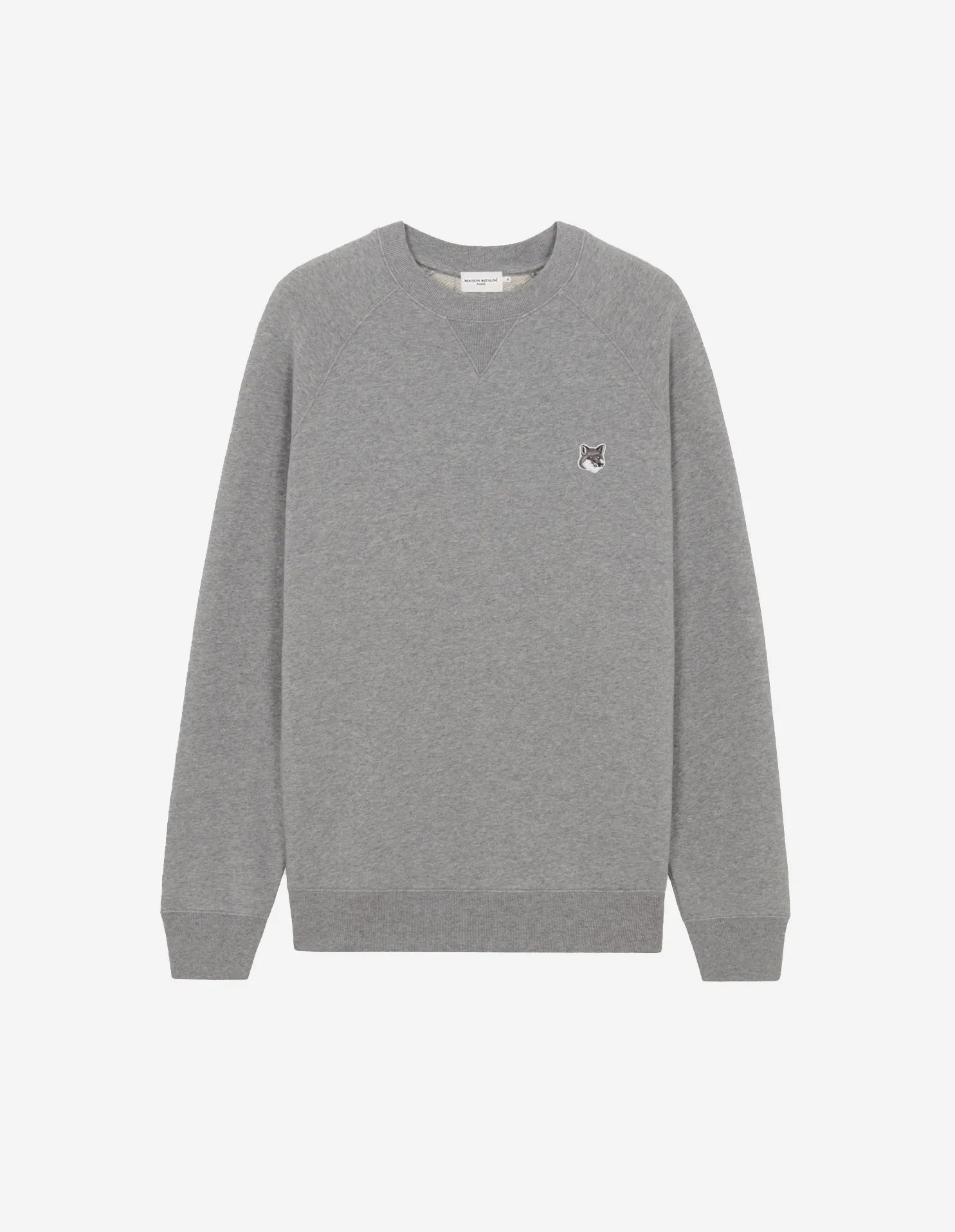 Grau Fuchs Kopf Patch Klassiker Sweatshirt Grau Melange