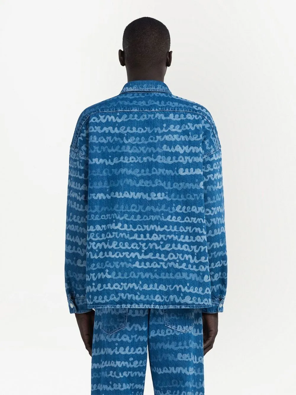 Handschrift-Druck Denim Shirt