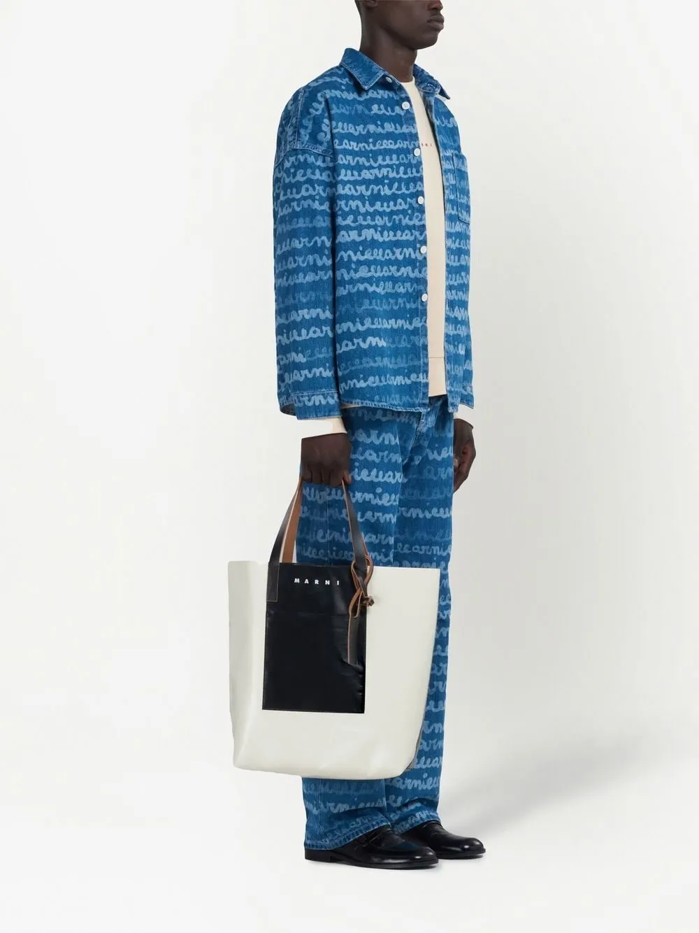 Handschrift-Druck Denim Shirt