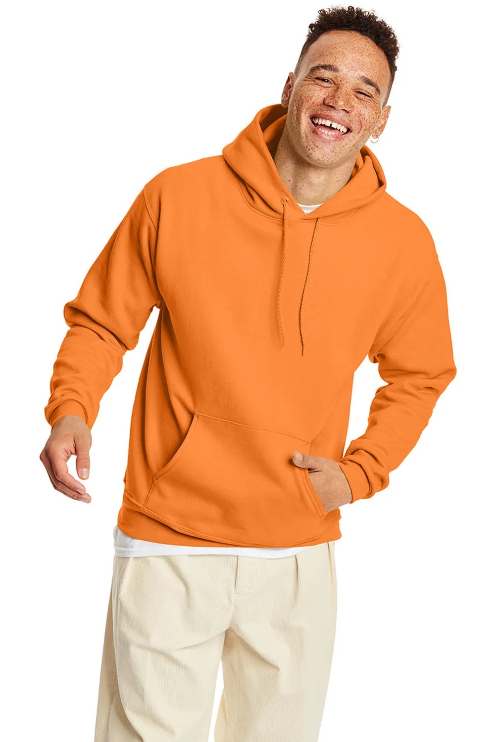 Hanes Herren EcoSmart Print Pro XP pillresistente Kapuzenpullover Hoodie mit Beuteltasche - Tennessee Orange