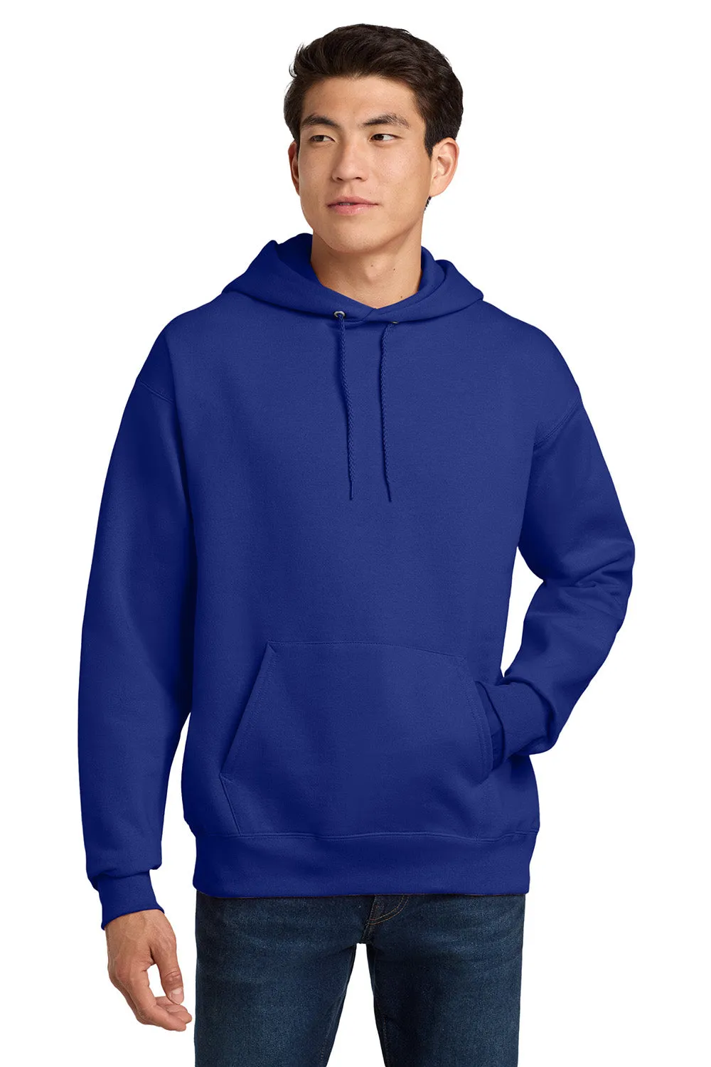 Hanes Herren Ultimate Cotton PrintPro XP pillenresistente Kapuzenpullover Hoodie mit Beuteltasche - Tiefes Königsblau
