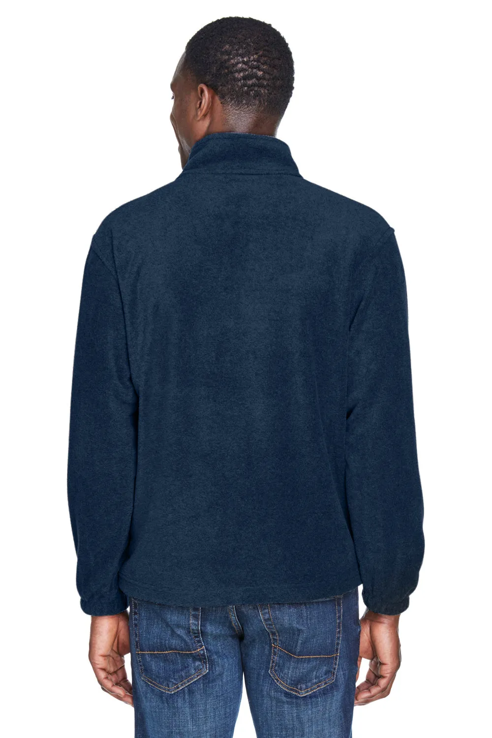 Harriton Herren Fleece-Pullover mit Reißverschluss und Taschen - Marineblau
