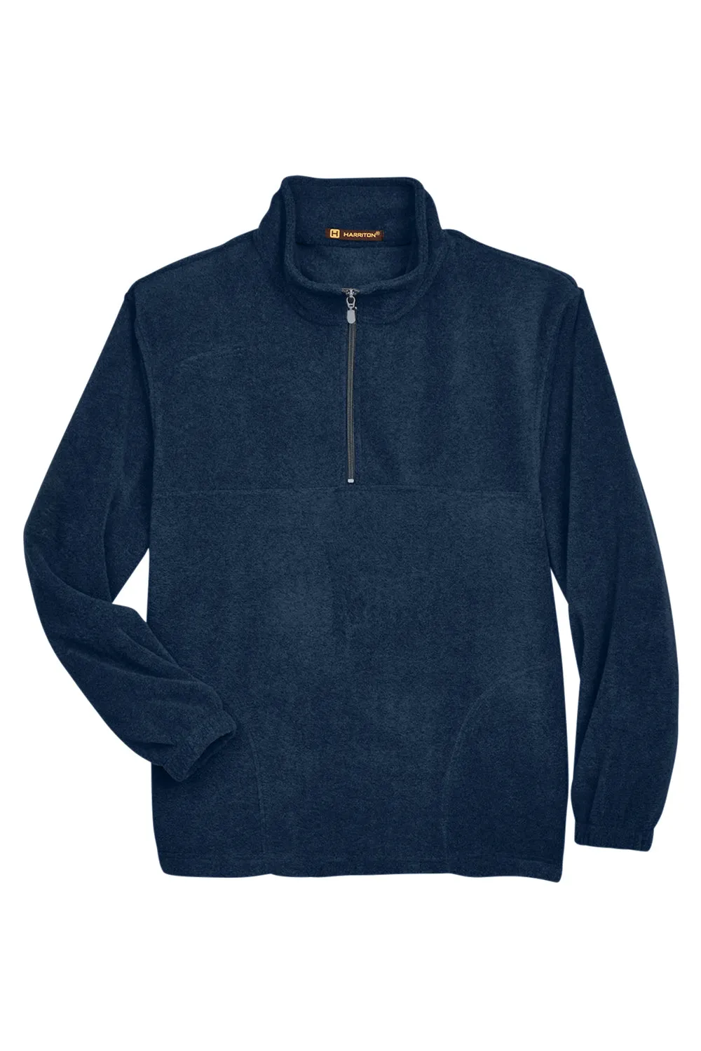 Harriton Herren Fleece-Pullover mit Reißverschluss und Taschen - Marineblau