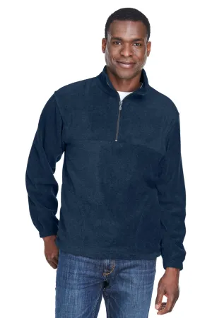 Harriton Herren Fleece-Pullover mit Reißverschluss und Taschen - Marineblau