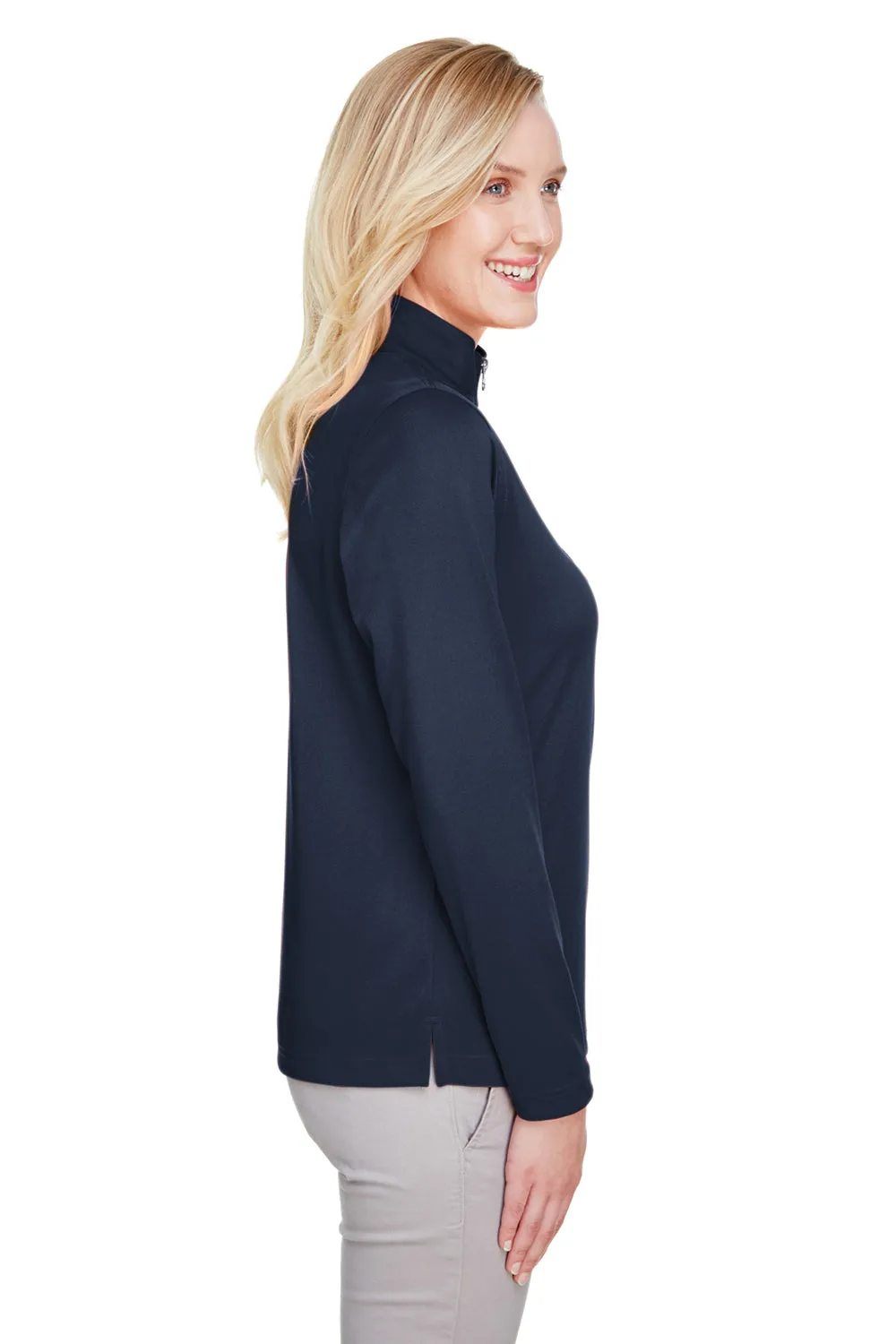 Harriton Damen Advantage Performance Feuchtigkeitstransportierendes 1/4-Zip Sweatshirt - Dunkelmarineblau
