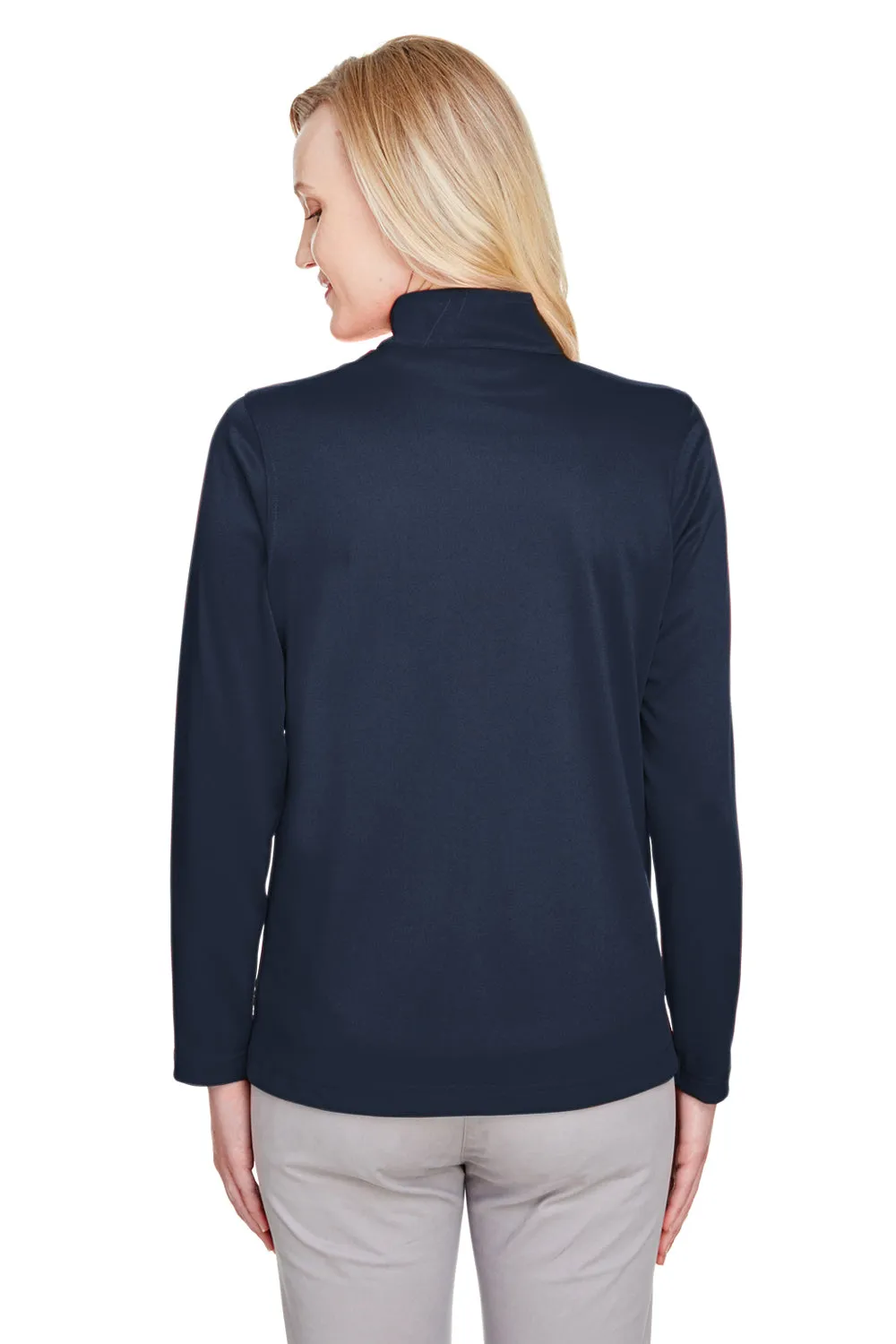 Harriton Damen Advantage Performance Feuchtigkeitstransportierendes 1/4-Zip Sweatshirt - Dunkelmarineblau