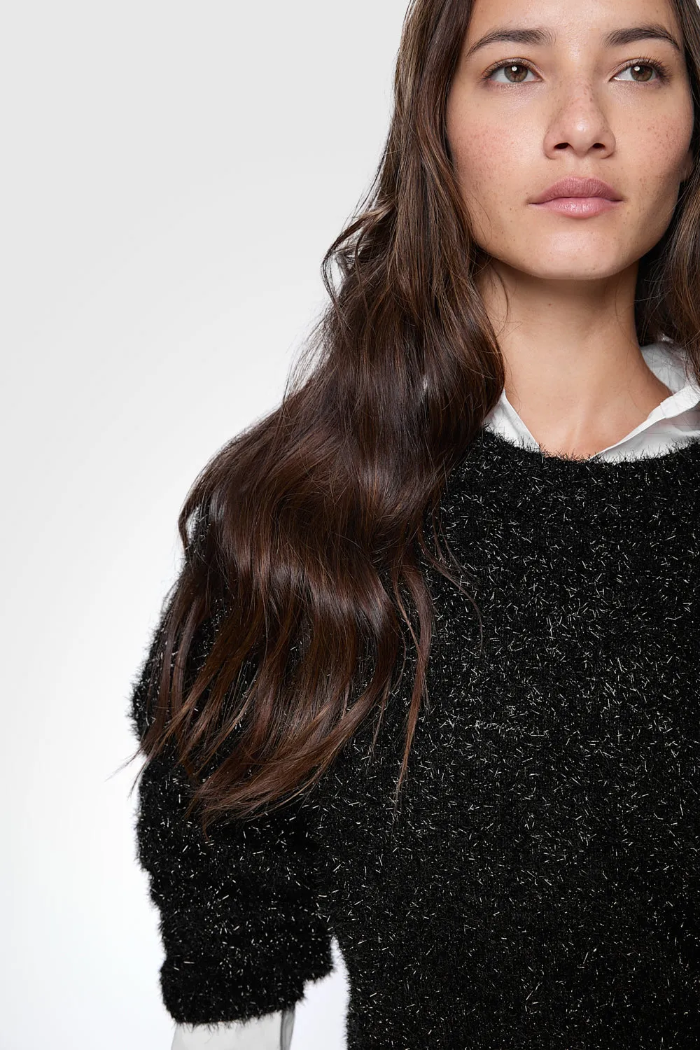 Henley Lurex Pullover
