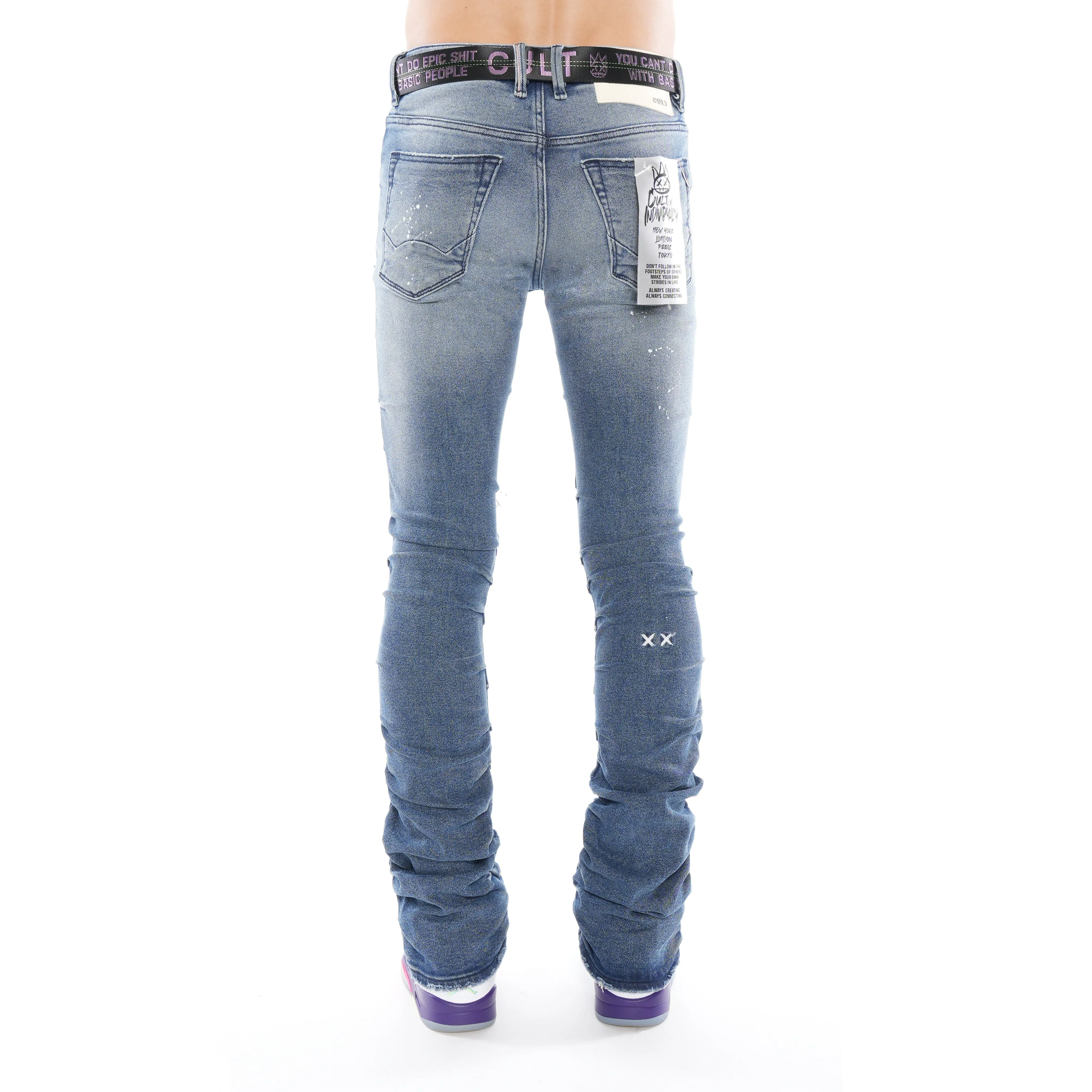 Hipster Nomad Stiefel mit Gürtel und Stretch