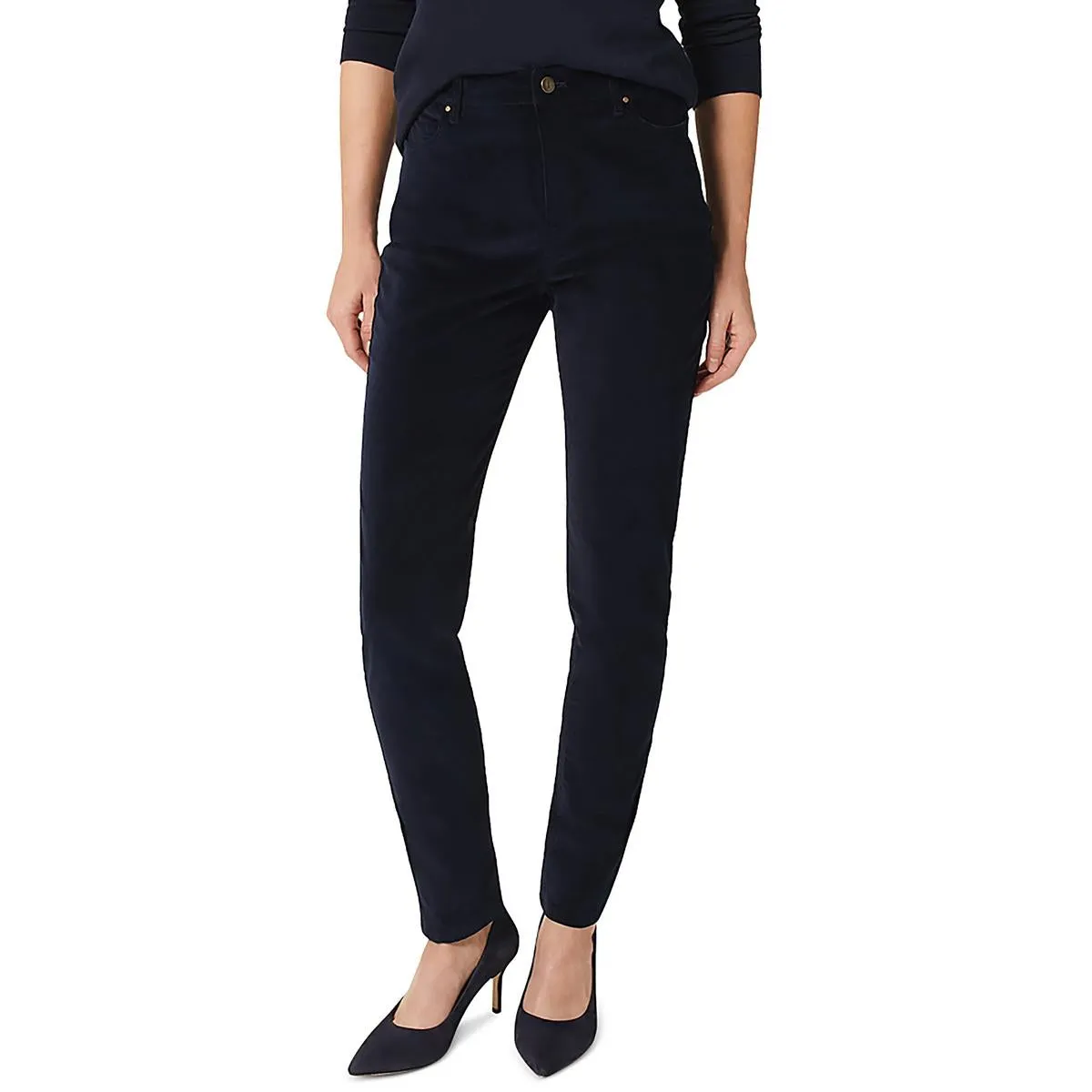 Hobbs Damen Mid Rise Velvet Straight Leg Jeans