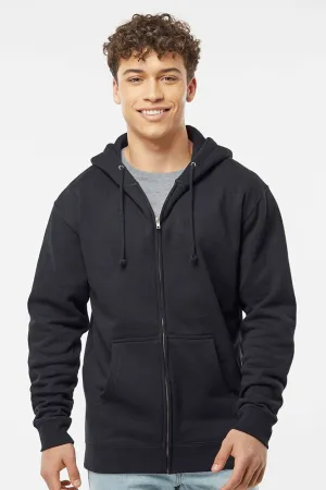 Independent Trading Company Herren Kapuzenpullover mit Reißverschluss und Taschen - Schwarz