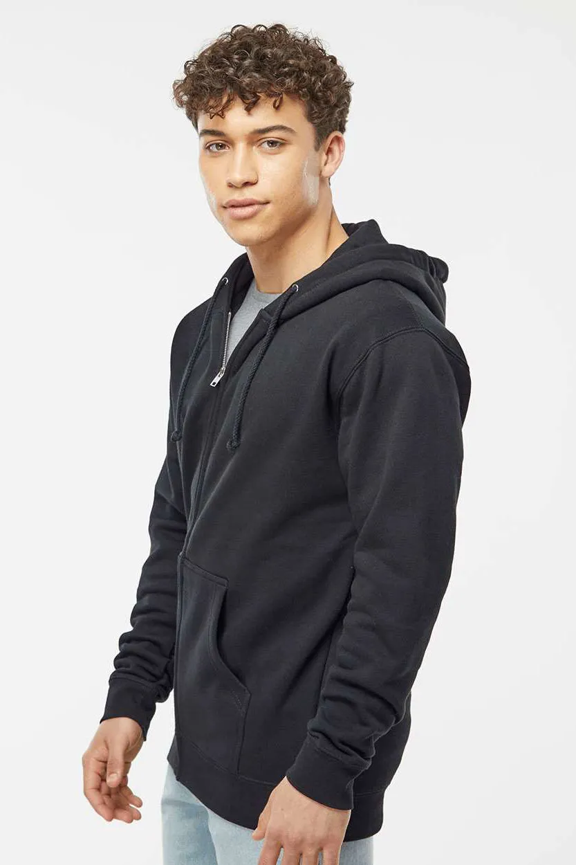 Independent Trading Company Herren Kapuzenpullover mit Reißverschluss und Taschen - Schwarz