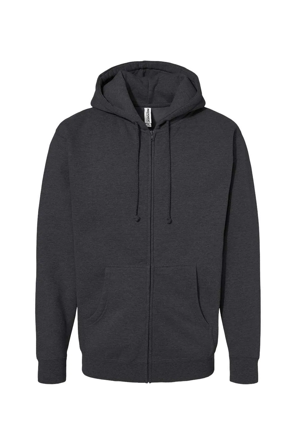 Independent Trading Company Herren Kapuzenpullover mit Reißverschluss und Taschen - Heather Charcoal Grey