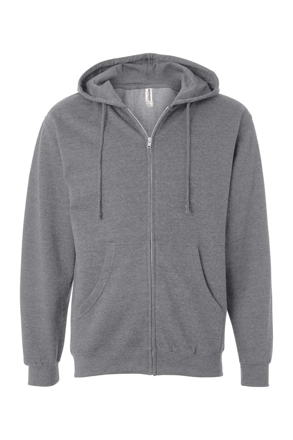 Independent Trading Company Herren Kapuzenpullover mit Reißverschluss und Taschen - Heather Gunmetal Grau