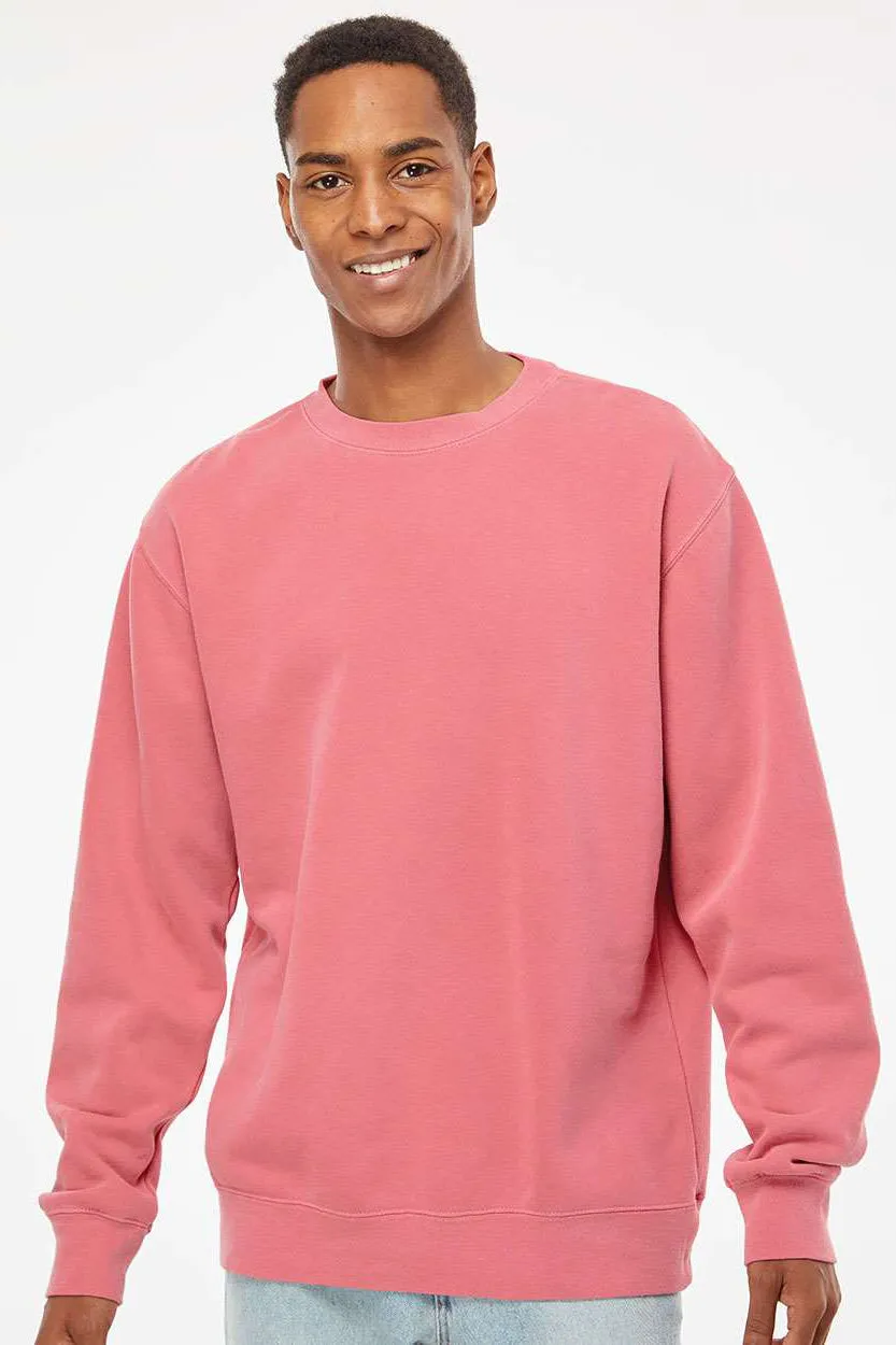 Independent Trading Company Herren Pigmentgefärbtes Rundhals-Sweatshirt - Rosa