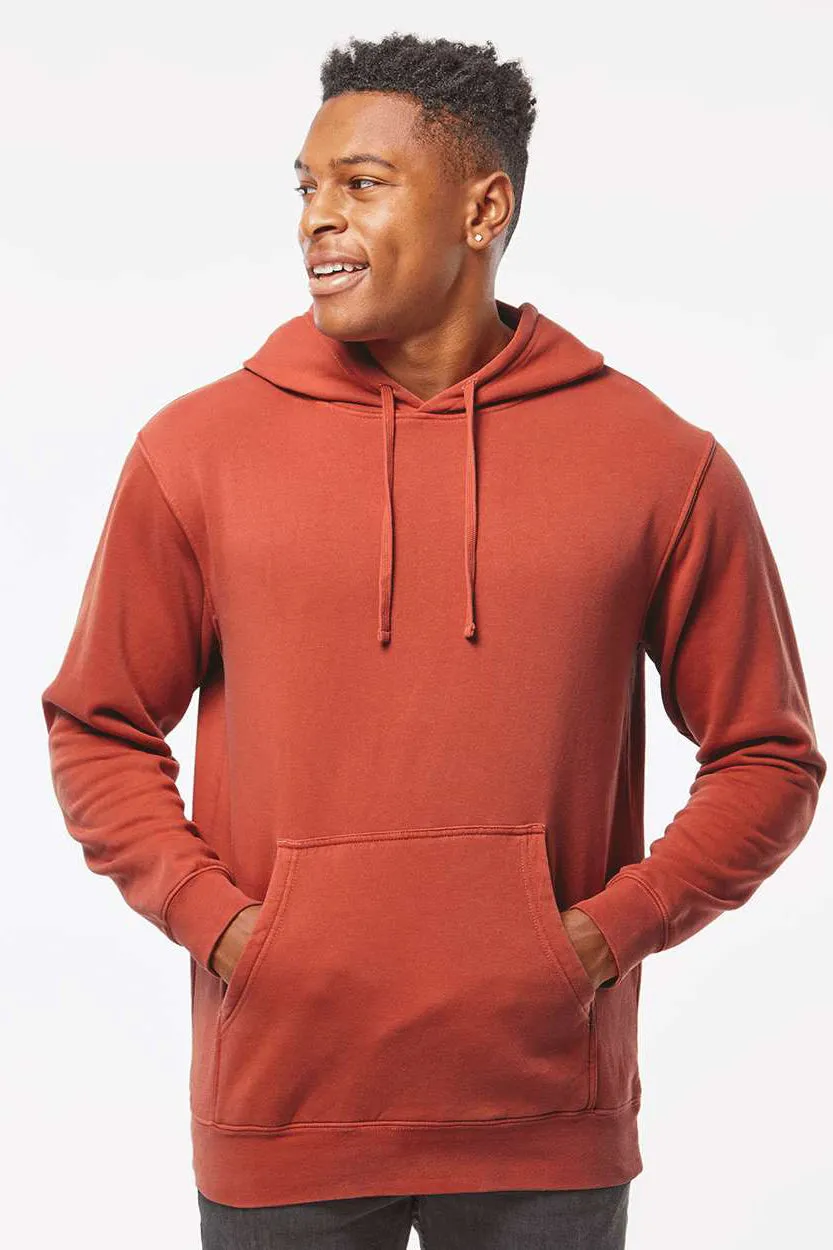 Independent Trading Company Herren Pigmentgefärbte Kapuzenpullover Hoodie mit Kangaroo-Tasche - Bernstein