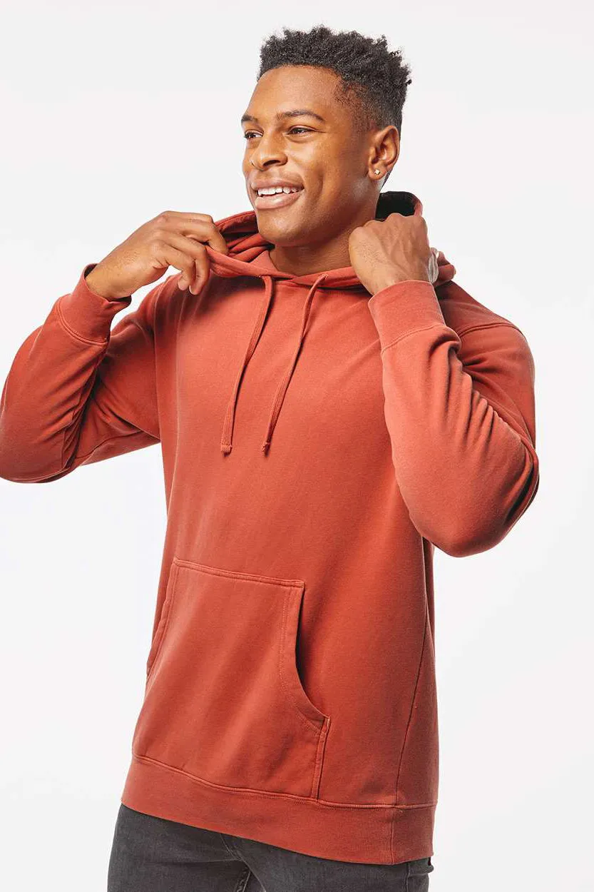 Independent Trading Company Herren Pigmentgefärbte Kapuzenpullover Hoodie mit Kangaroo-Tasche - Bernstein