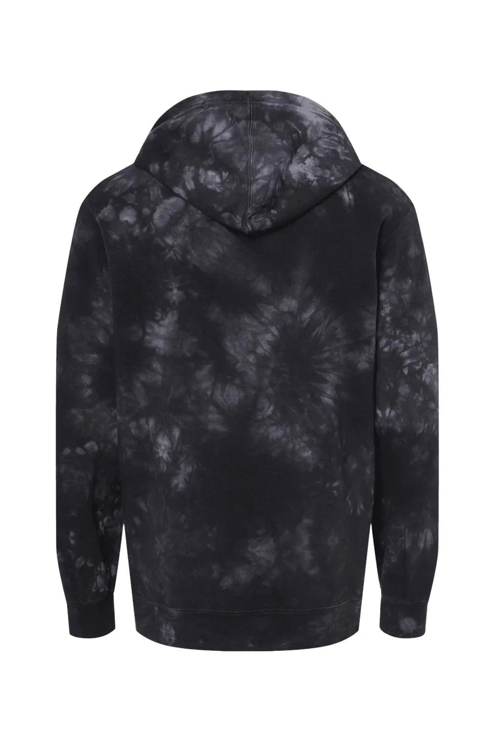 Independent Trading Company Herren Kapuzenpullover mit Tie-Dye-Muster und Kangaroo-Tasche - Schwarz