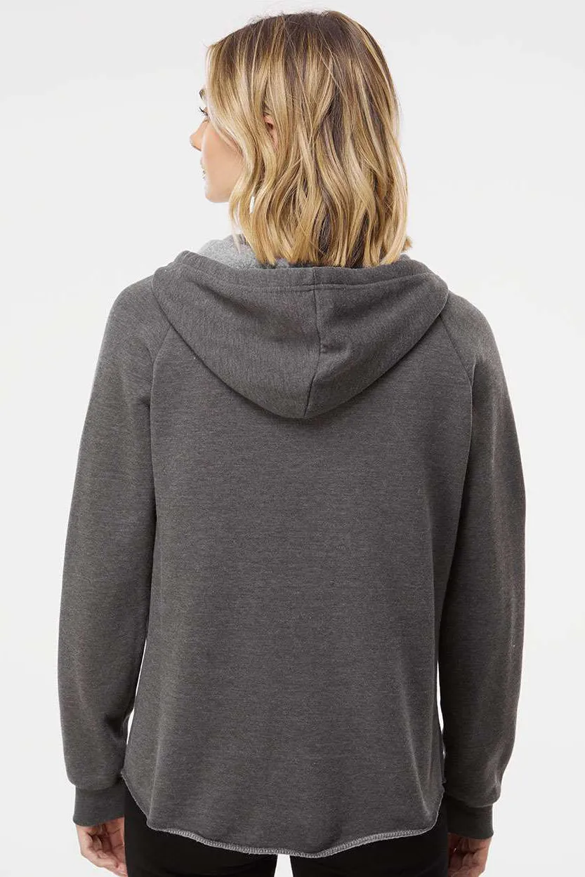 Independent Trading Company Damen California Wave Wash Kapuzenpullover mit Reißverschluss und Taschen - Schattengrau