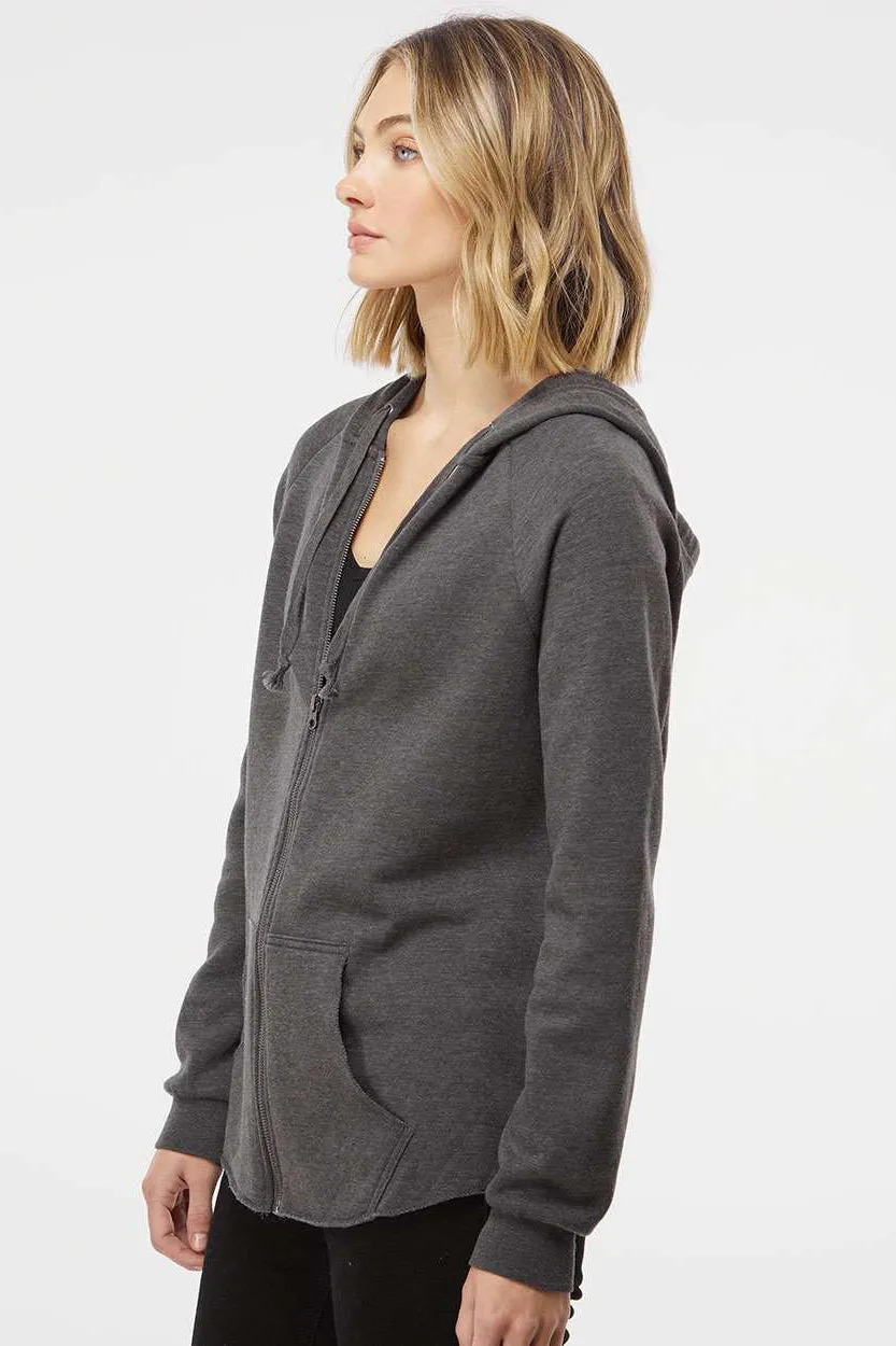 Independent Trading Company Damen California Wave Wash Kapuzenpullover mit Reißverschluss und Taschen - Schattengrau