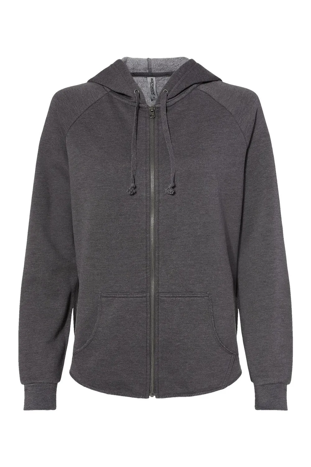 Independent Trading Company Damen California Wave Wash Kapuzenpullover mit Reißverschluss und Taschen - Schattengrau