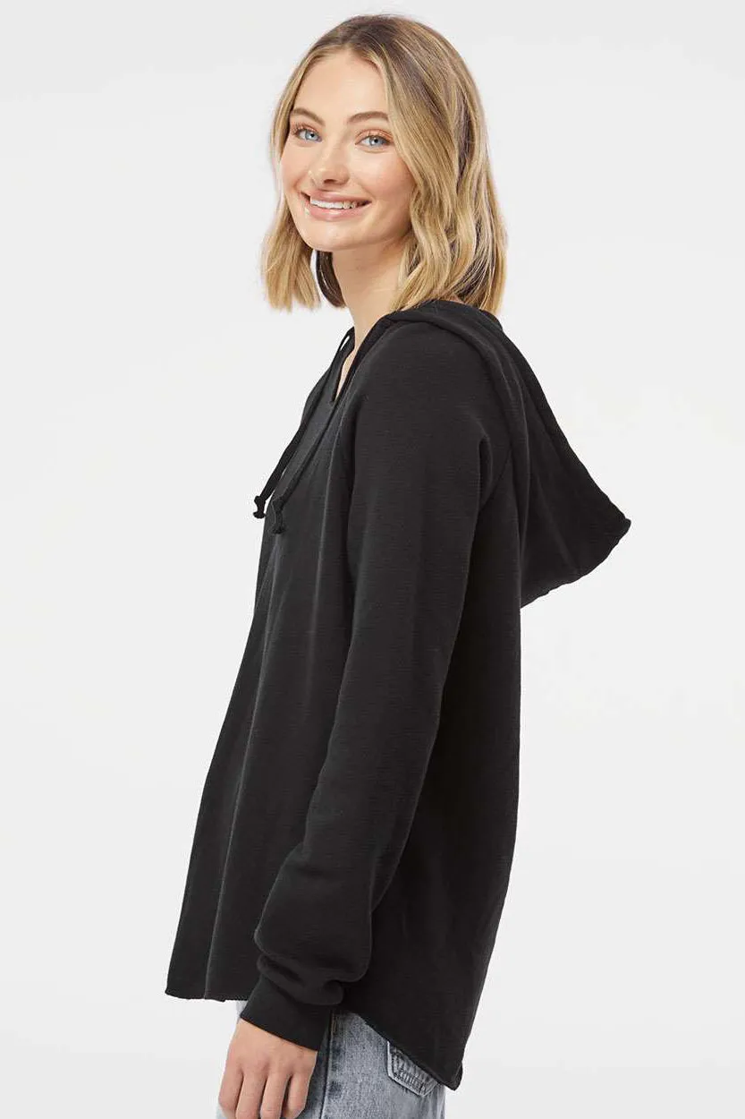 Independent Trading Company Damen California Wave Wash Kapuzenpullover Hoodie - Schwarz