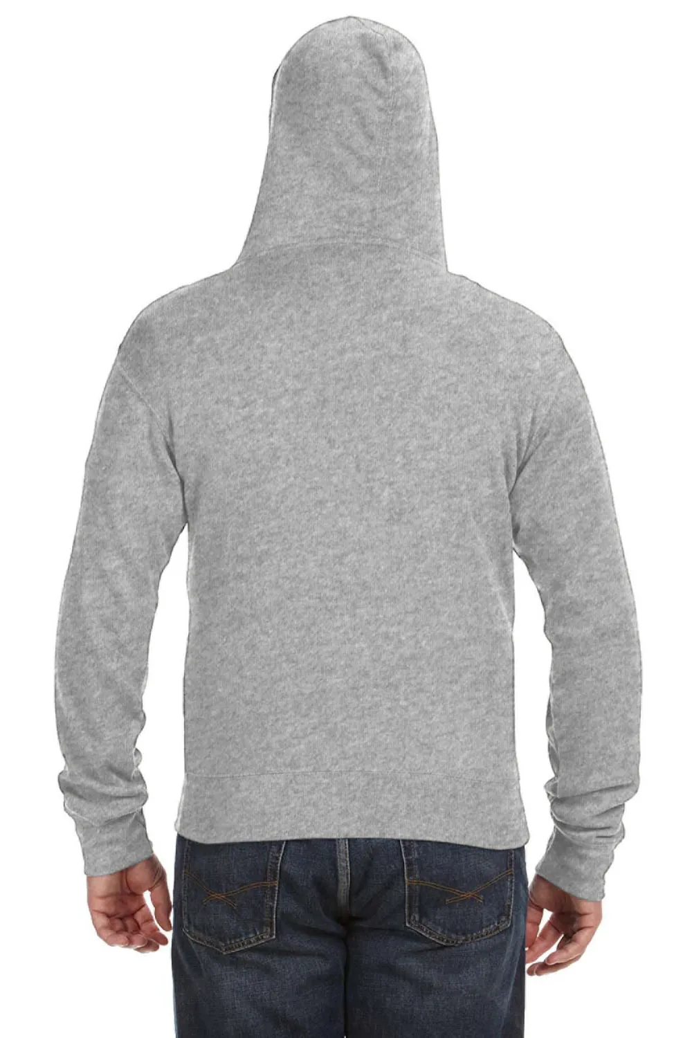 J America Herren Fleece Full-Zip Kapuzenpullover mit Taschen - Grau