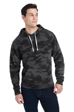 J America Mens Fleece Hooded Sweatshirt Hoodie w/ Pouch Pocket - Black Camo
