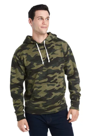 J America Herren Fleece Kapuzenpullover mit Kangaroo-Tasche - Camouflage