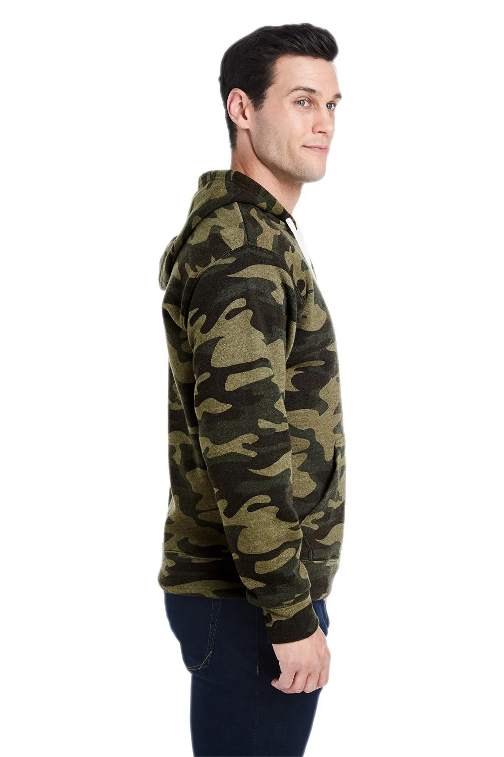 J America Herren Fleece Kapuzenpullover mit Kangaroo-Tasche - Camouflage