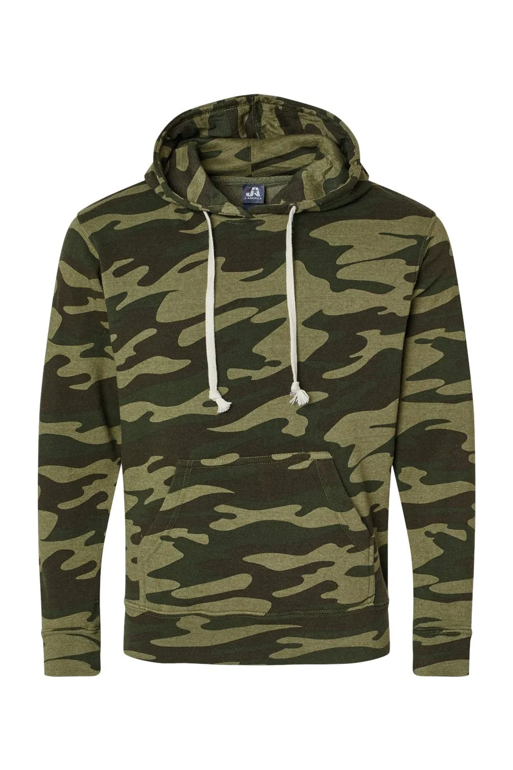 J America Herren Fleece Kapuzenpullover mit Kangaroo-Tasche - Camouflage