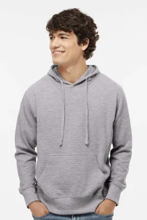 J America Herren Rippe-Fleece Kapuzenpullover Hoodie mit Kangaroo-Tasche - Oxford Grau