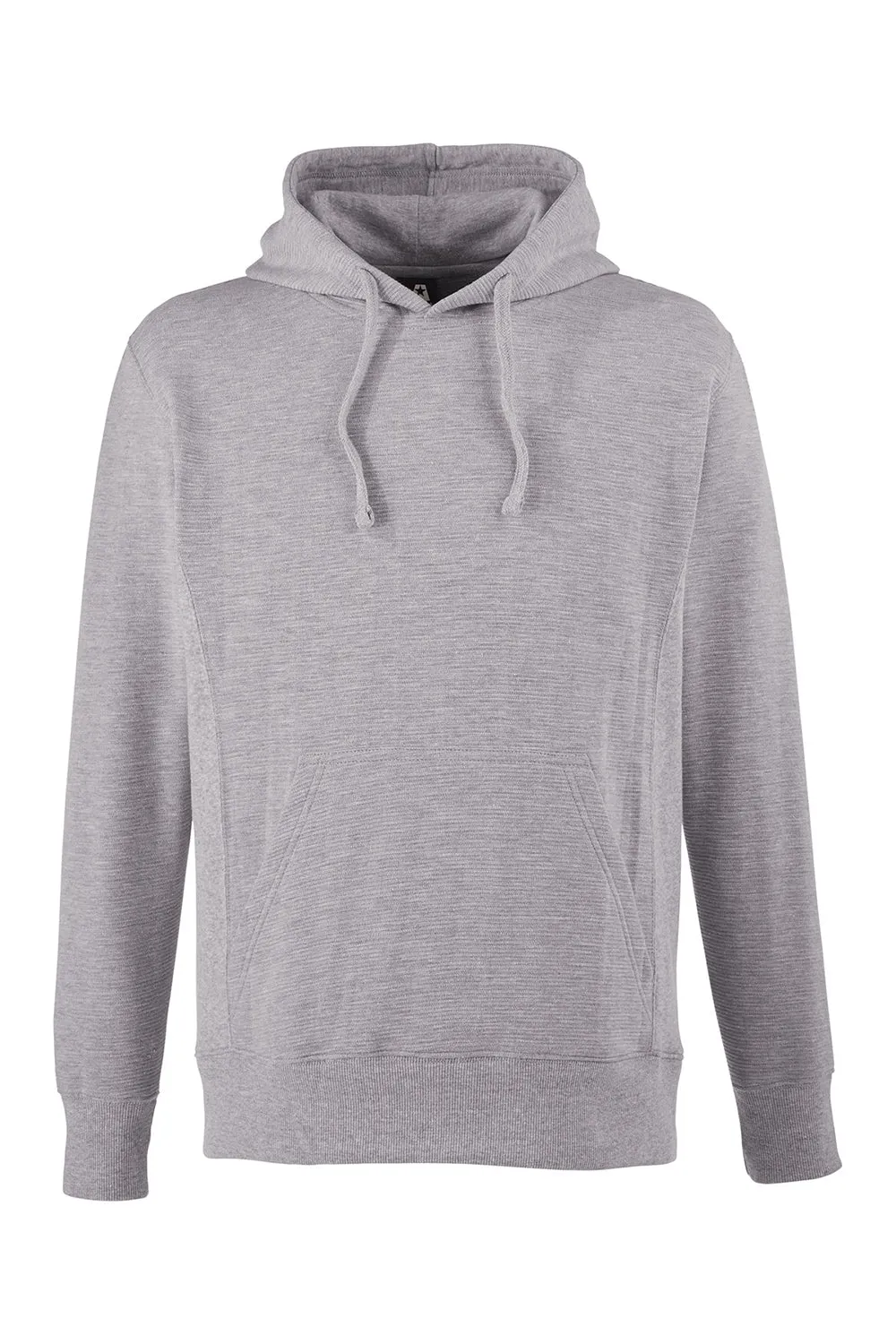 J America Herren Rippe-Fleece Kapuzenpullover Hoodie mit Kangaroo-Tasche - Oxford Grau