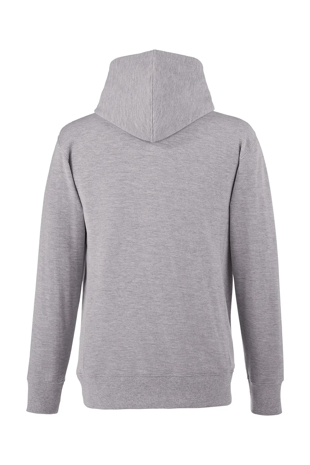 J America Herren Rippe-Fleece Kapuzenpullover Hoodie mit Kangaroo-Tasche - Oxford Grau