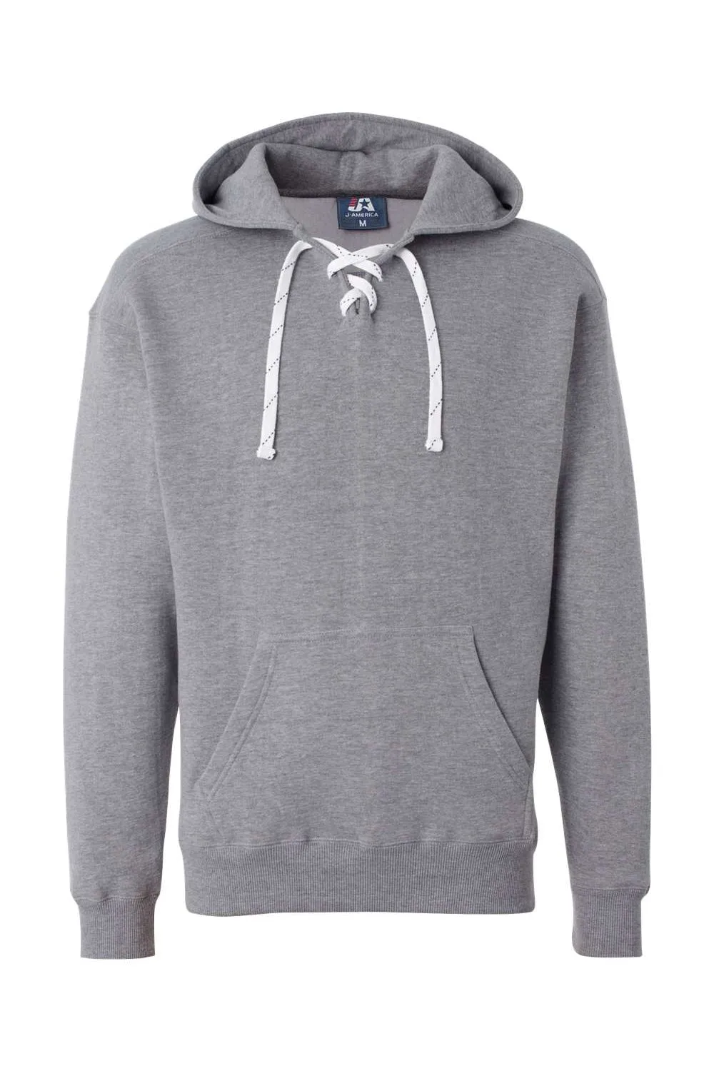 J America Herren Sport Kapuzenpullover mit Schnürung und Kangaroo-Tasche - Oxford Grau