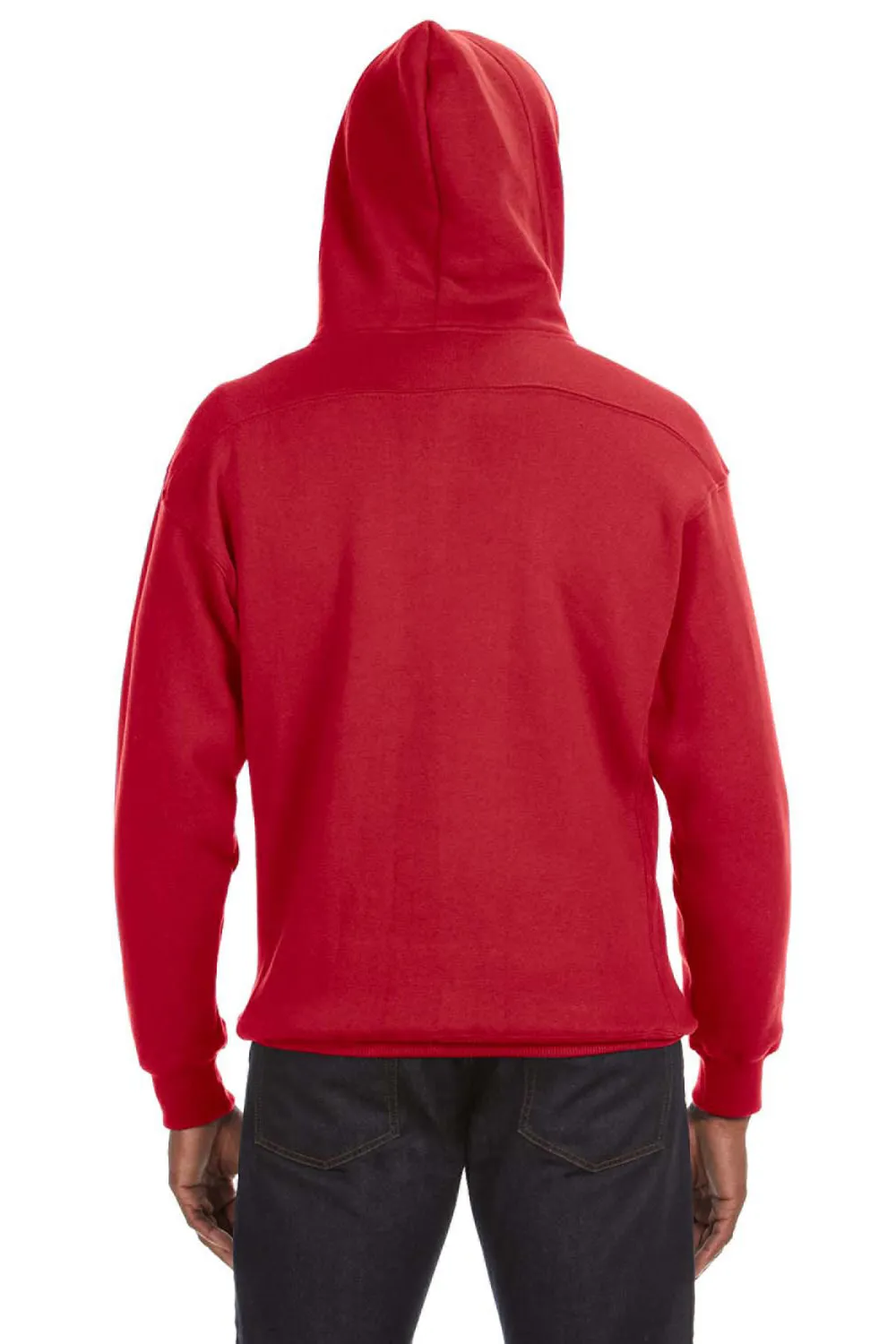 J America Herren Sport Kapuzenpullover mit Schnürung und Kangaroo-Tasche - Rot