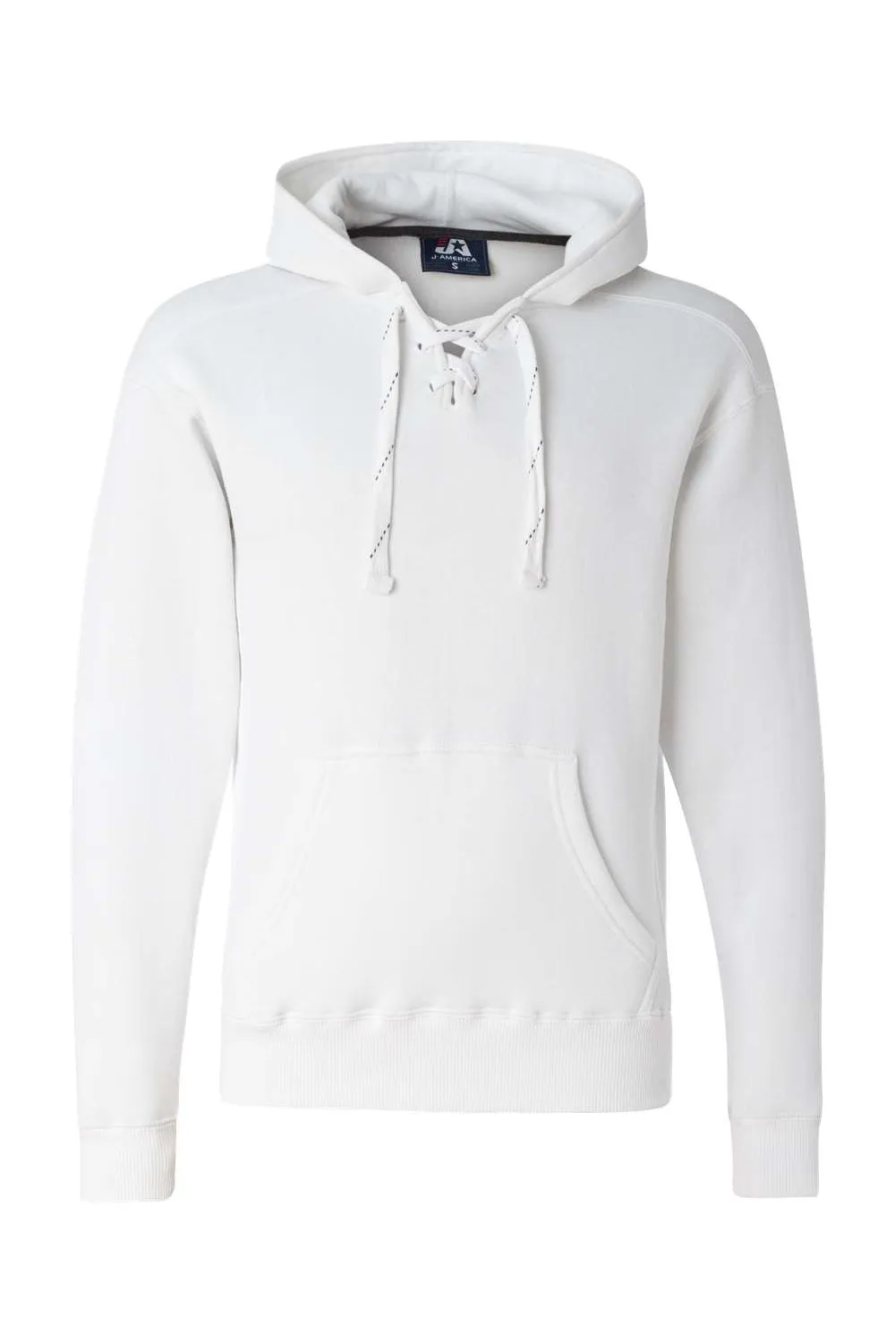 J America Herren Sport Kapuzenpullover mit Schnürung und Kangaroo-Tasche - Weiß