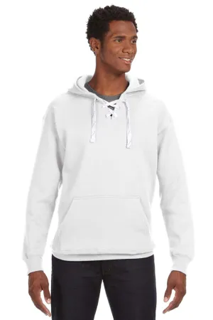 J America Herren Sport Kapuzenpullover mit Schnürung und Kangaroo-Tasche - Weiß