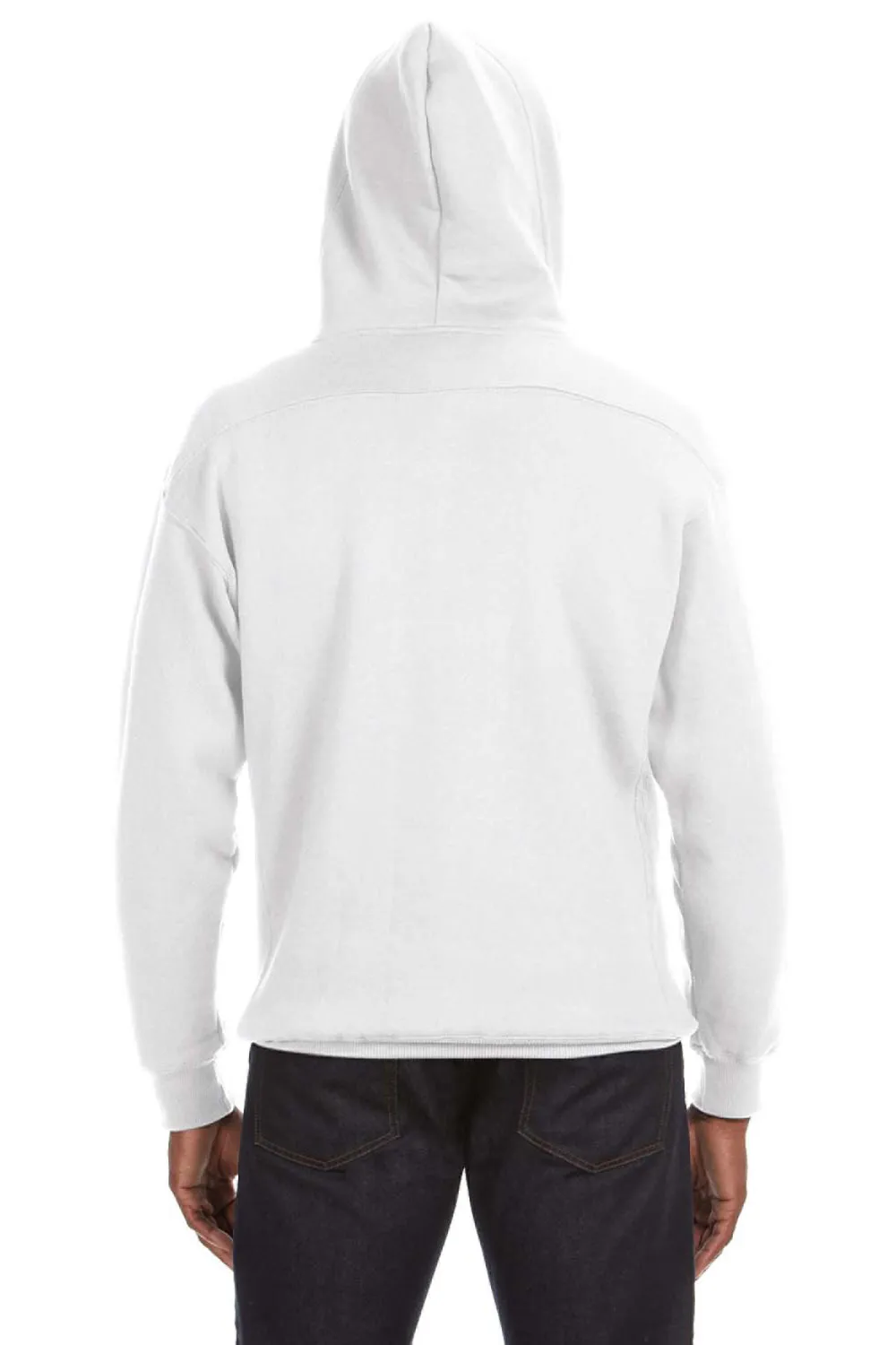 J America Herren Sport Kapuzenpullover mit Schnürung und Kangaroo-Tasche - Weiß