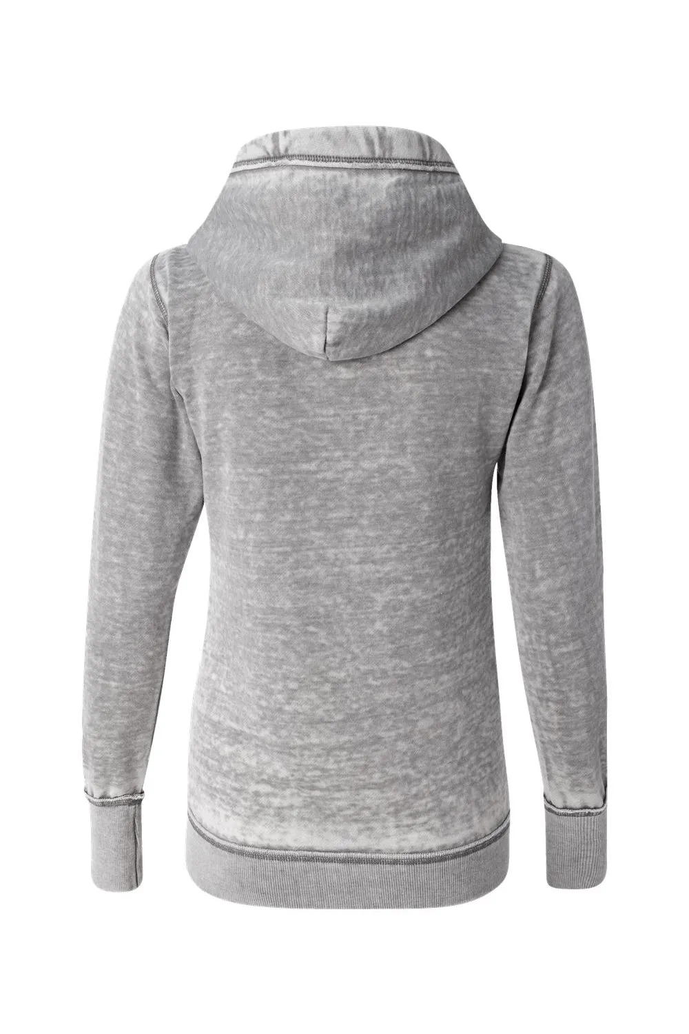 J America Damen Zen Burnout Fleece Full-Zip Kapuzenpullover mit Taschen - Zementgrau