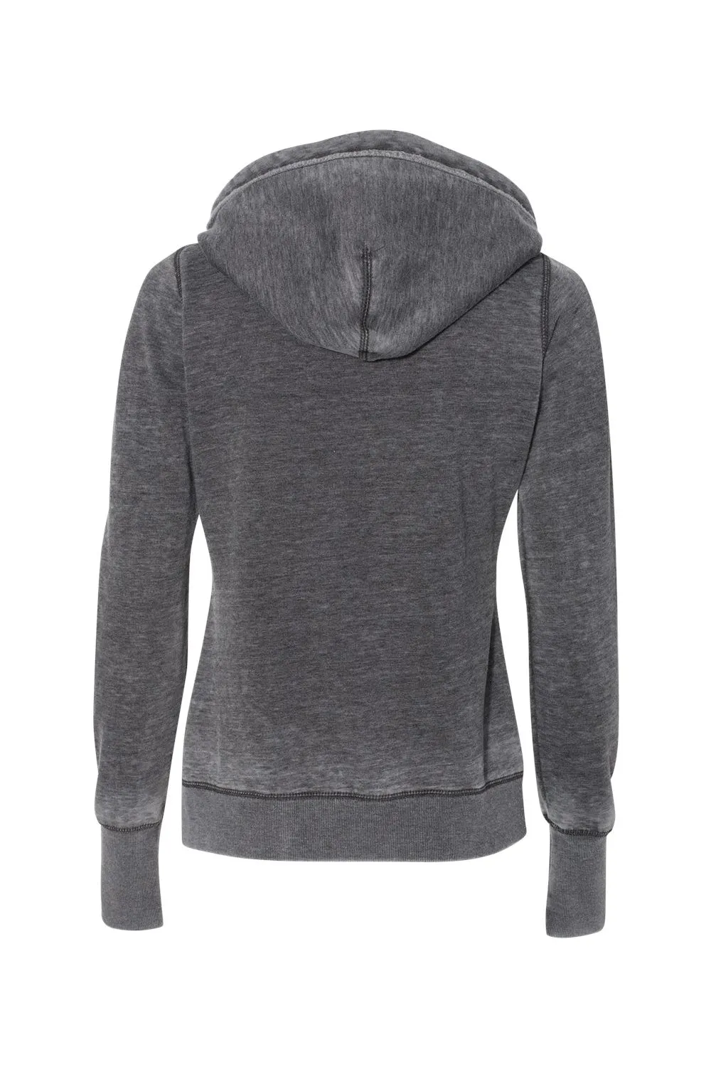 J America Damen Zen Burnout Fleece Kapuzenpullover mit Kangaroo-Tasche - Dunkles Rauchgrau
